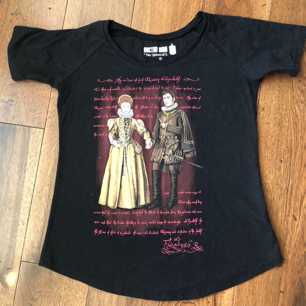Doctor Who with Queen Elizabeth shirt
